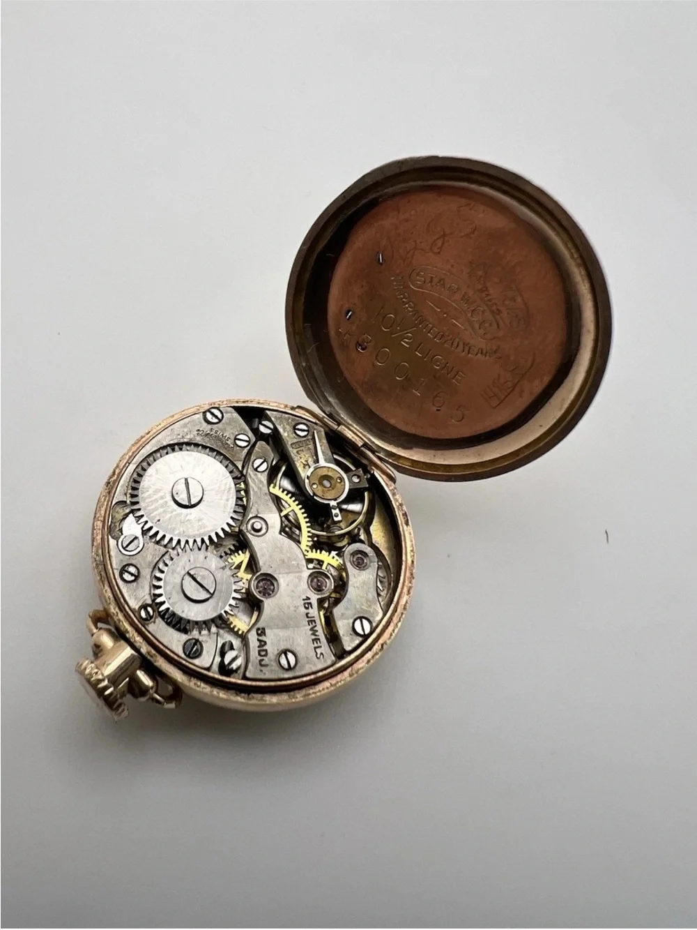 Helbros Vintage Pocket watch- Gold Tone Mechanical Watch